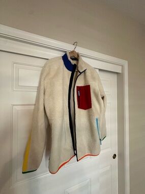 Ralph Lauren Cream Sherpa Jacket with Multicolor Accents
